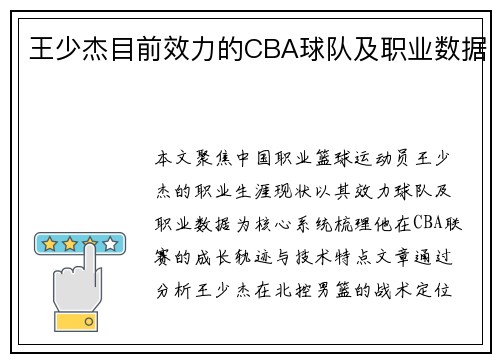 王少杰目前效力的CBA球队及职业数据